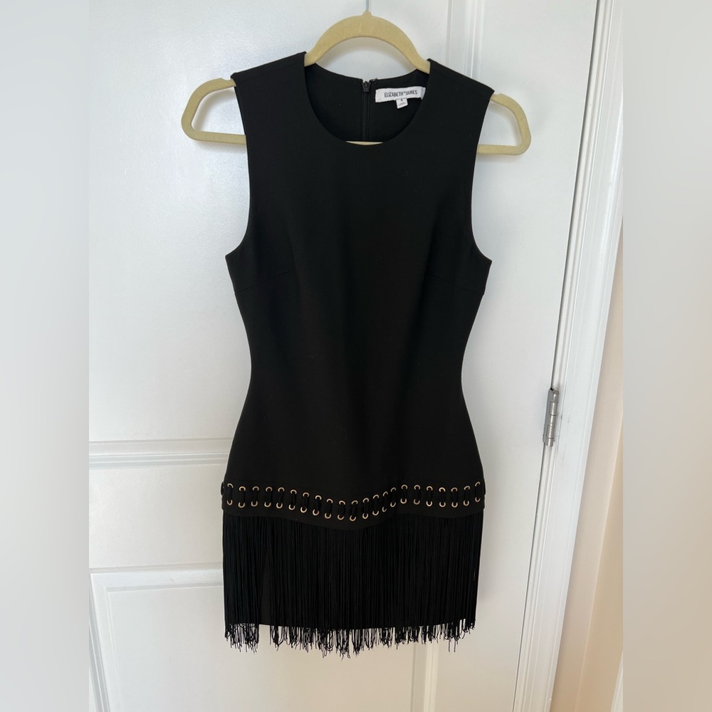 Elizabeth and James fringe black minidress. Size 4 runs small.